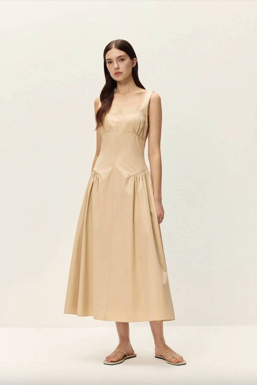 NEW ELODIE calista dress in camel - Picture 3 of 4